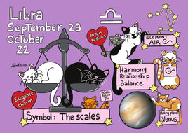 D033 Drawings: Titina and Friends - 07 Libra (Balance) Zodiac Sign