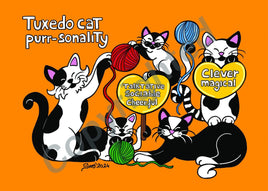 Drawings: Titina and Friends - Tuxedo Cat Purrsonality