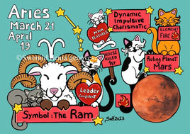 D035 Drawings: Titina and Friends - 01 Aries (Ram) Zodiac Sign