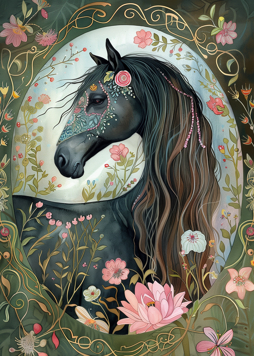 The Dutch Lady Design: Floral Horse Portraits 10 Postcards Set ...