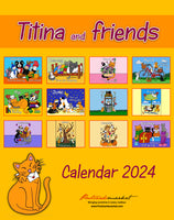 Purrrfect Titina and Friends Wall Calendar for 2024