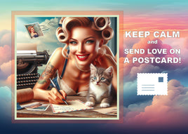 Fantasy Art (R023) - Keep Calm and Send Love on a Postcard