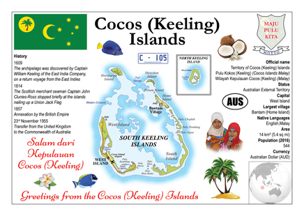 Oceania | Cocos (Keeling) Islands MOTW - top quality approved by www.postcardsmarket.com specialists
