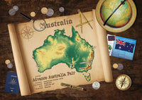 Australia Map Postcard World Explorer PWE - top quality approved by www.postcardsmarket.com specialists