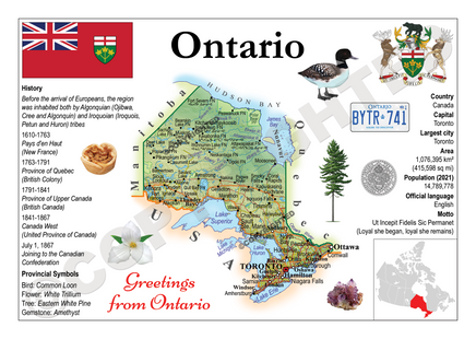 North America | 5x CANADA Provinces - Ontario MOTW x 5pieces - top quality approved by www.postcardsmarket.com specialists