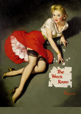 R017 - Vintage Pin-up Art: The Wreck Room - top quality approved by www.postcardsmarket.com specialists