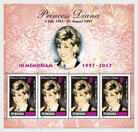 Collectibles Stamps | 2017 Princess Diana, In memoriam - Souvenir sheet 4 stamps overprint - top quality Stamps approved by www.postcardsmarket.com specialists