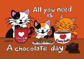 D055 Drawings: Titina and Friends - Chocolate Day - top quality approved by www.postcardsmarket.com specialists