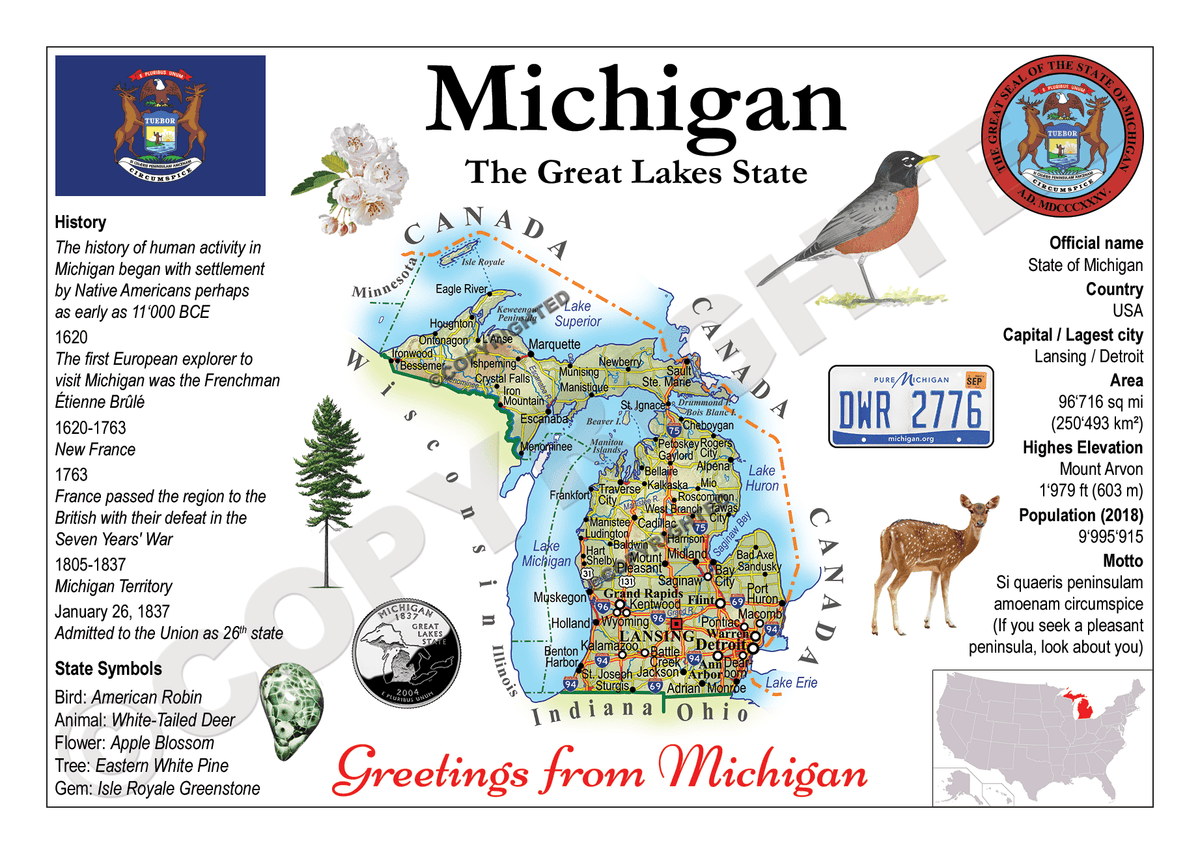 North America | U.S. Constituent - MICHIGAN (MOTW US)| Postcards Market