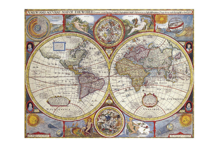 Photo: World - "A new and accurate map" in 1626 (bundle of 5 postcards) - top quality approved by www.postcardsmarket.com specialists