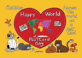 World Postcard Day - all postcards related to mailboxes and happiness of sending postcards!