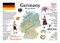 Educational poster about Germany with map, flag, and cultural elements.
