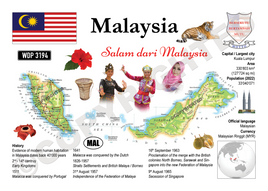 Asia | Malaysia MOTW Maps of the World Postcard Series