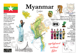 Asia | Myanmar MOTW Maps of the World Postcard Series