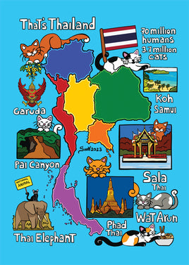 D014 Drawings: Titina and Friends - Map of Thailand