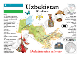 Asia | Uzbekistan MOTW Maps of the World Postcard series