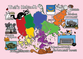 Drawings D057: Titina and Friends: Map of Helsinki