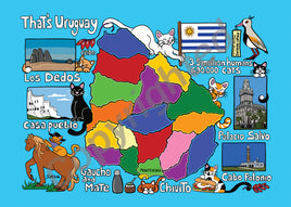Drawings: Titina and Friends - Map of Uruguay Postcard