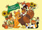 Drawings: Titina and Friends -  Happy Thanksgiving Day with Sunflowers