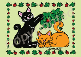 Drawings: Titina and Friends - Luck Postcard