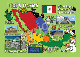 Drawings: Titina and Friends - Map of Mexico Postcard