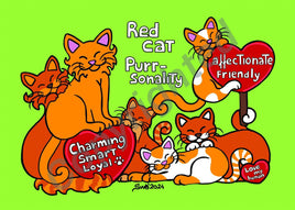 Drawings D050: Titina and Friends - Red Cat Purrsonality