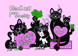 Drawings (D054): Titina and Friends - Black Cat Purrsonality