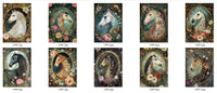 The Dutch Lady Design: Floral Horse Portraits 10 Postcards Set