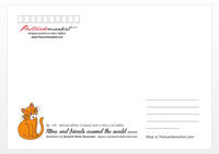 T058 Zeichnungen: Titina und Freunde – Ein Briefmarkenliebhaber ist auch ein Katzensüchtiger – ideal für Maxicard