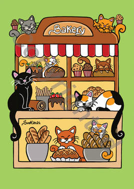 Drawings D001: Titina and Friends: Cats Bakery