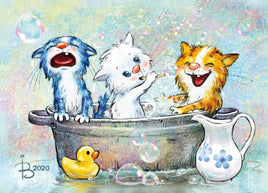 Drawings: 62. Blue Cats - Bath