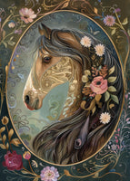 The Dutch Lady Design: Floral Horse Portraits 10 Postcards Set