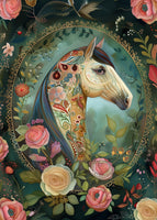 The Dutch Lady Design: Floral Horse Portraits 10 Postcards Set