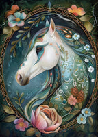 The Dutch Lady Design: Floral Horse Portraits 10 Postcards Set