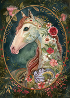The Dutch Lady Design: Floral Horse Portraits 10 Postcards Set