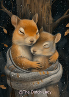 The Dutch Lady Design: Cuddling Animals 10 Postcards Set