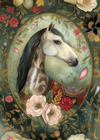 The Dutch Lady Design: Floral Horse Portraits 10 Postcards Set