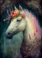 The Dutch Lady Design: Floral Horses Postcards