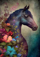 The Dutch Lady Design: Floral Horses Postcards