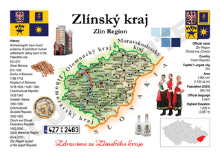 Europe | Czechia Regions 14 - Zlín MOTW Maps of the World Series
