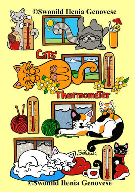 Drawings (D065): Titina and Friends - Cats' Thermometer