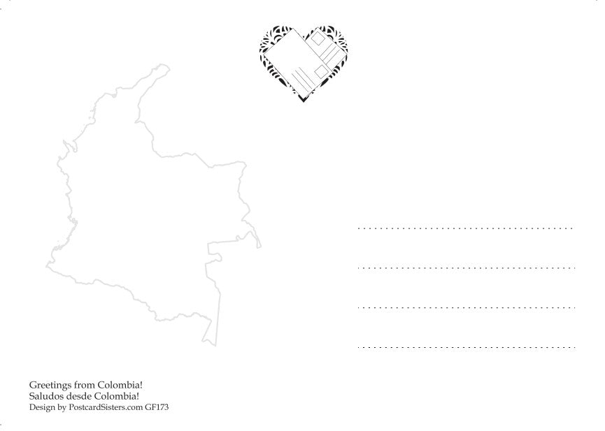 Word Cloud Photo: Colombia view postcard| Postcards Market