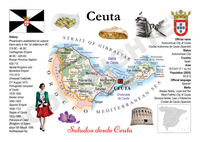 Map of Ceuta with historical and cultural elements