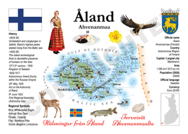 Europe | Finland Regions MOTW - Aland Maps of the World Postcard series