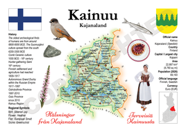 Europe | Finland Regions MOTW - Kainuu | Kainuu Maps of the World Postcard series