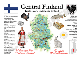 Europe | Finland Regions MOTW -  Central Finland | Keski-Suomi Maps of the World Postcard series