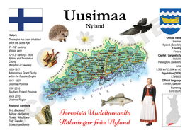 Europe | Finland Regions MOTW - Uusimaa | Uusimaa Maps of the World Postcard series
