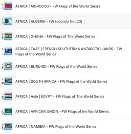 Collector's pack: All Africa FOTW postcards available - 63 postcards