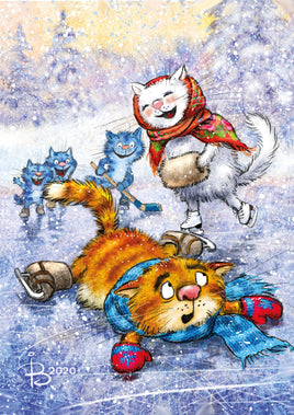 Drawings: 47. Blue Cats - Fell on the ice