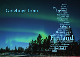 Word Cloud Photo: Finland (Aurora Borealis)